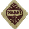 WW2 Navy, Army & Air Force Institutes (N.A.A.F.I.) Cloth Overalls Badge (Maroon on Beige)