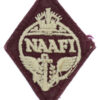 WW2 Navy, Army & Air Force Institutes (N.A.A.F.I.) Cloth Overalls Badge (White on Maroon)