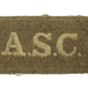Army Service Corps (A.S.C.) WW1 Cloth Slip On Shoulder Title