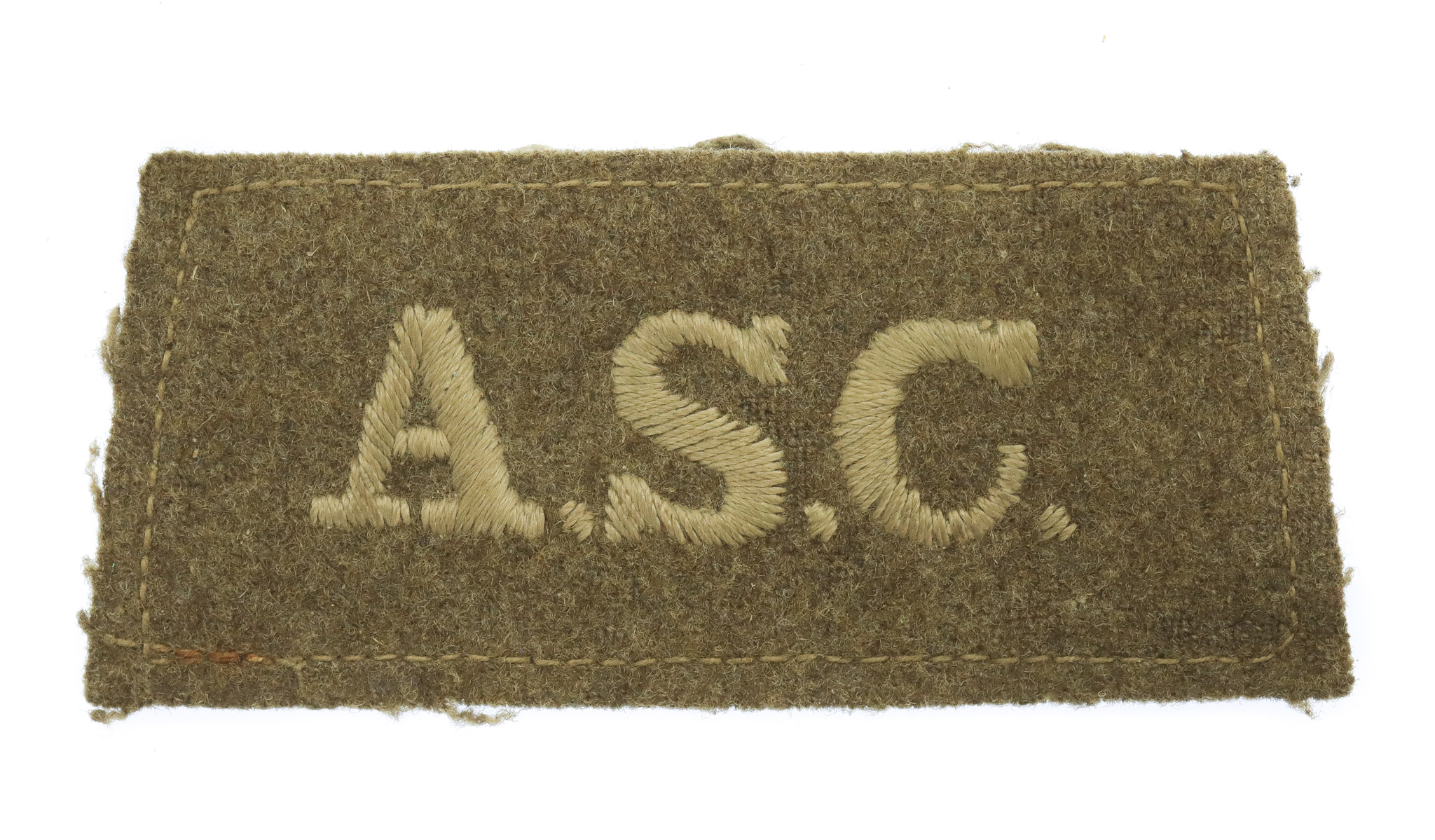 Army Service Corps (A.S.C.) WW1 Cloth Slip On Shoulder Title