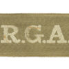Royal Garrison Artillery (R.G.A.) WW1 Cloth Slip On Shoulder Title