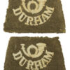 Pair of Durham Light Infantry D.L.I. (Bugle/DURHAM) WW1 Cloth Slip On Shoulder Title