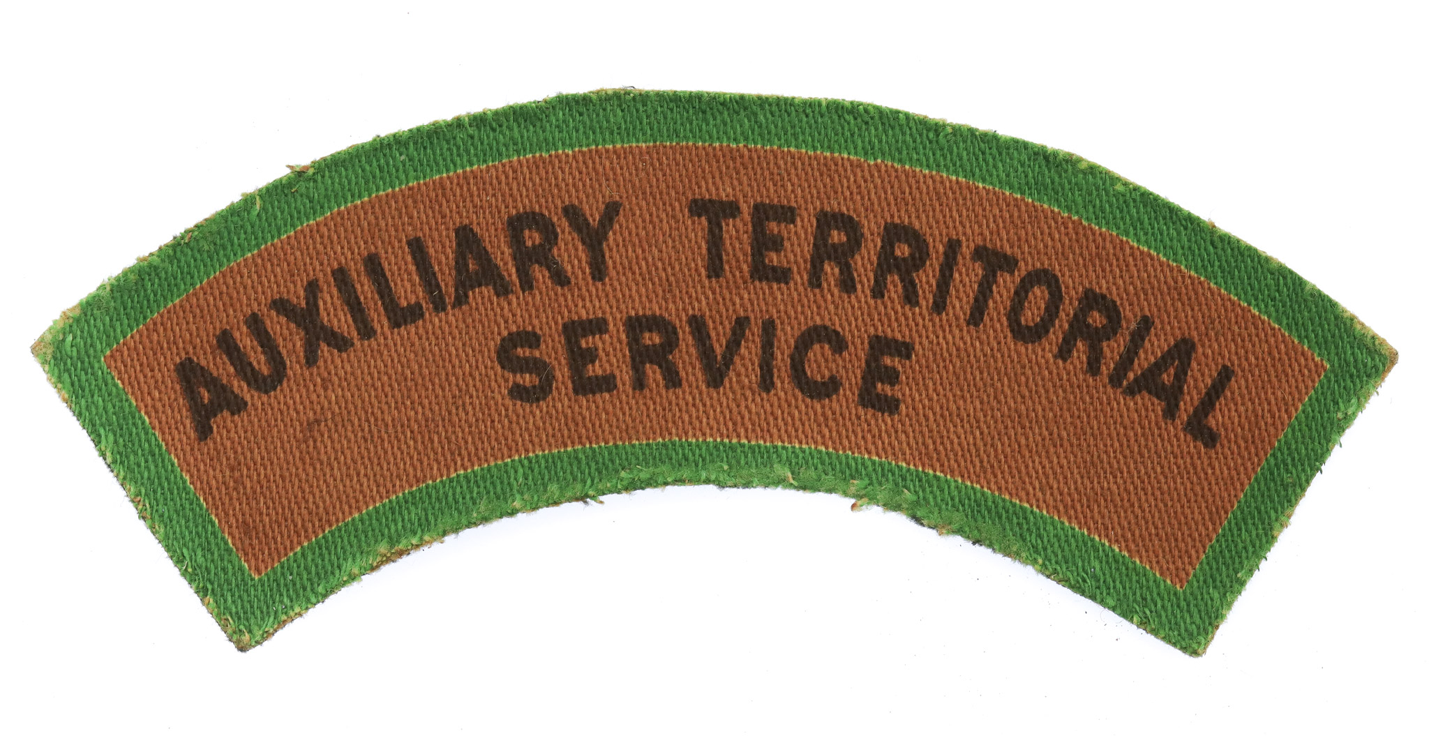 Auxiliary Territorial Service (AUXILIARY TERRITORIAL/SERVICE) WW2 Printed Shoulder Title