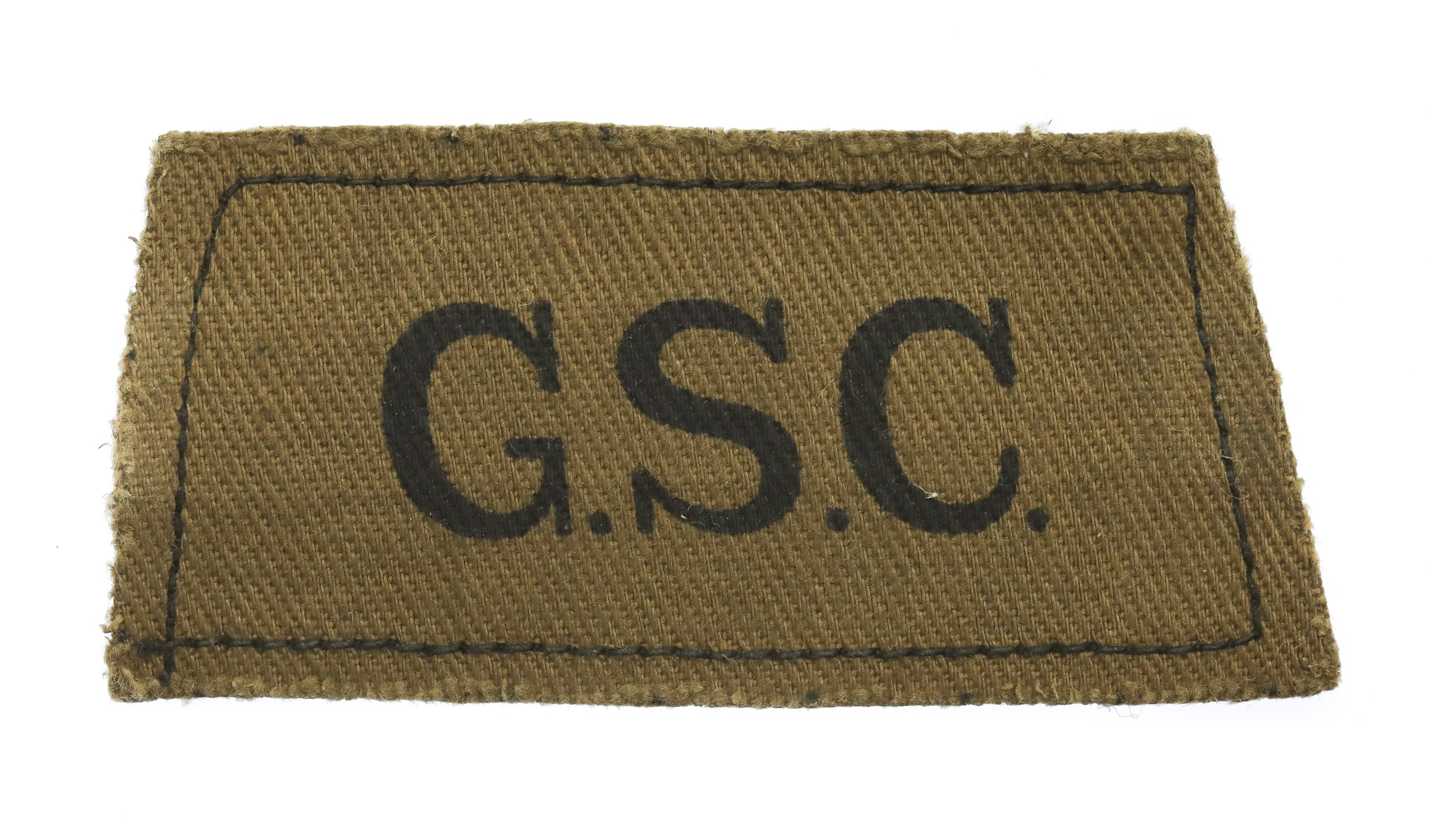 General Service Corps (G.S.C.) WW2 Printed Slip On Shoulder Title