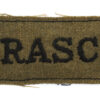 Royal Army Service Corps (R.A.S.C.) WW2 Cloth Slip On Shoulder Title