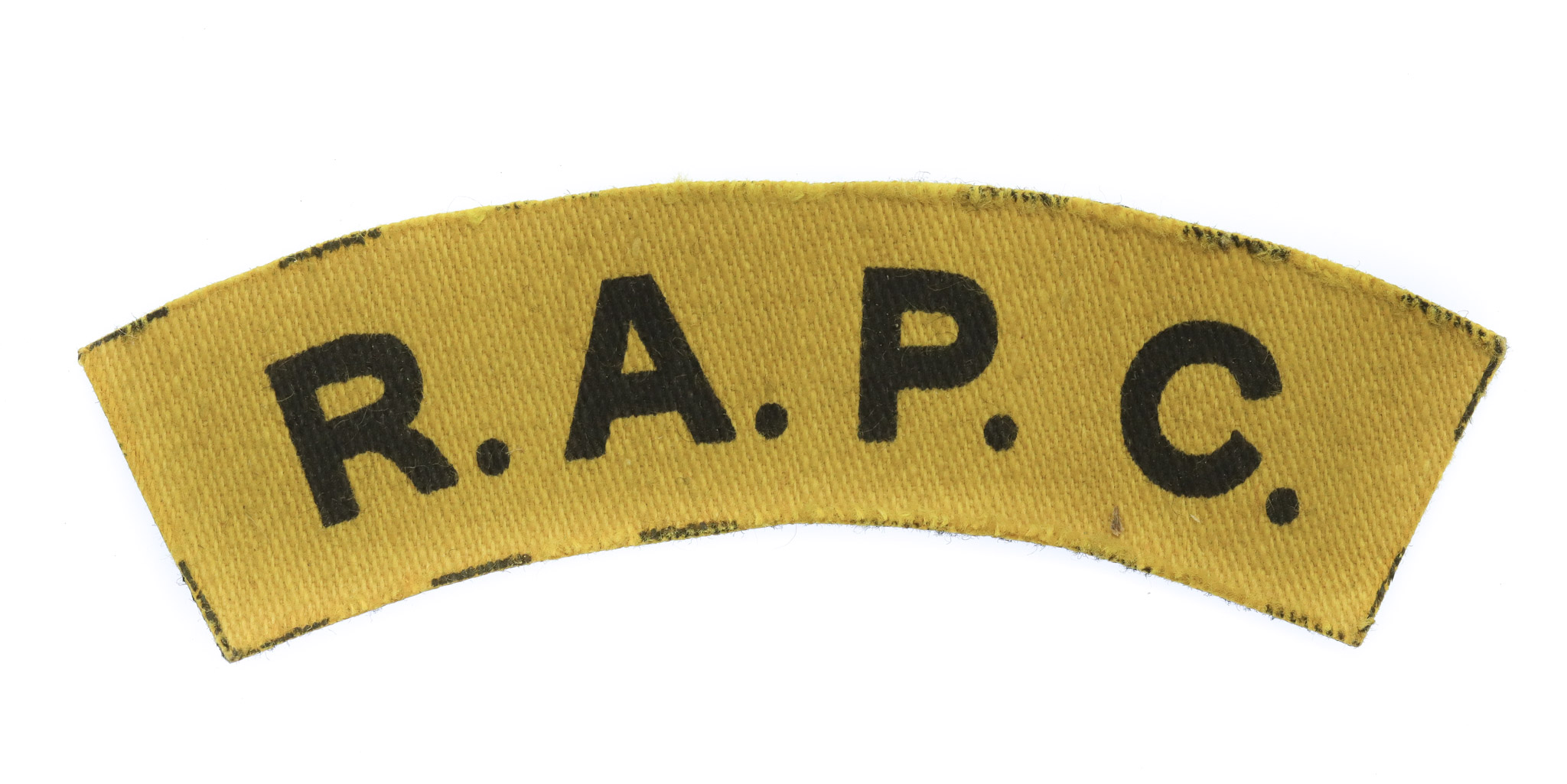 Royal Army Pay Corps (R.A.P.C.) WW2 Printed Shoulder Title
