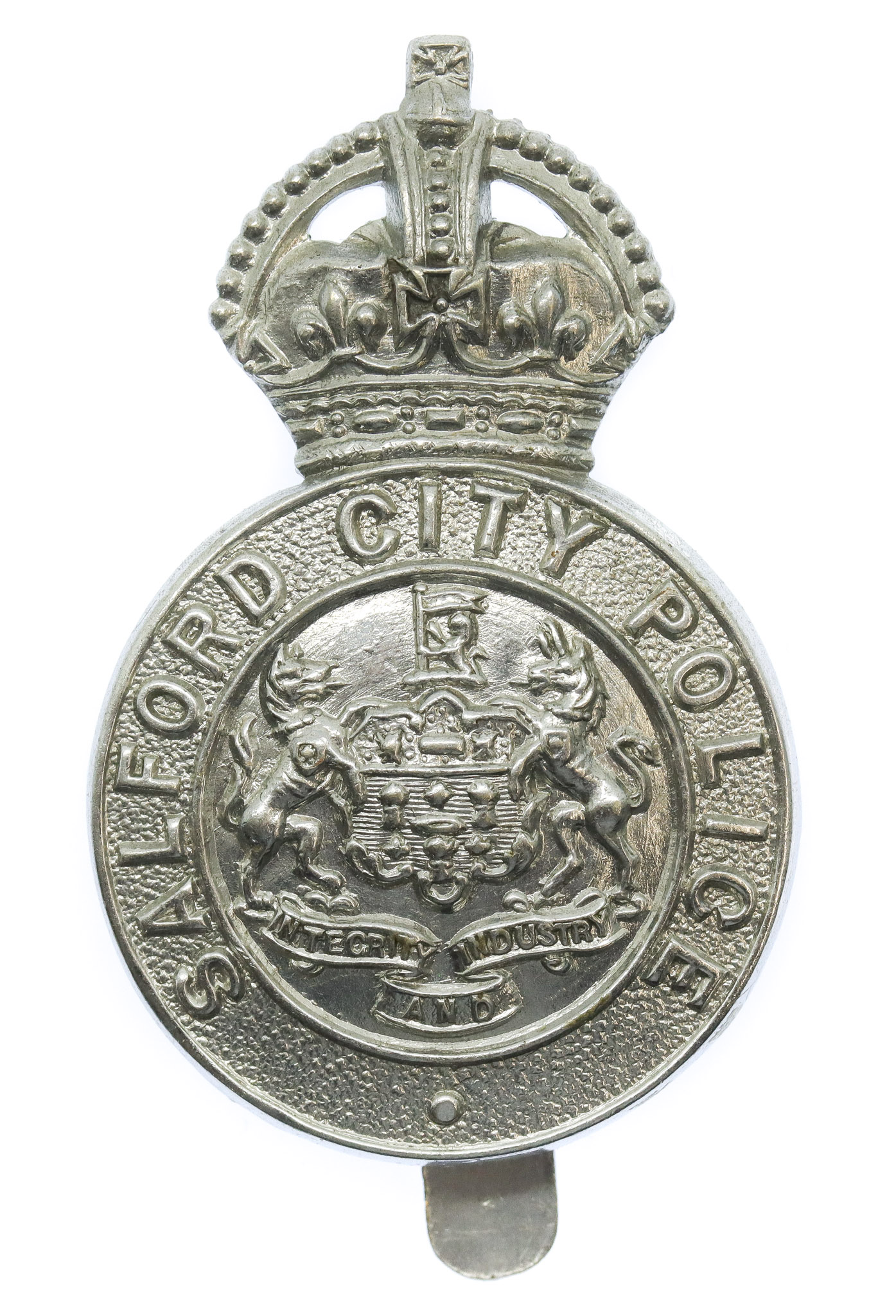 Salford City Police Cap Badge - King's Crown