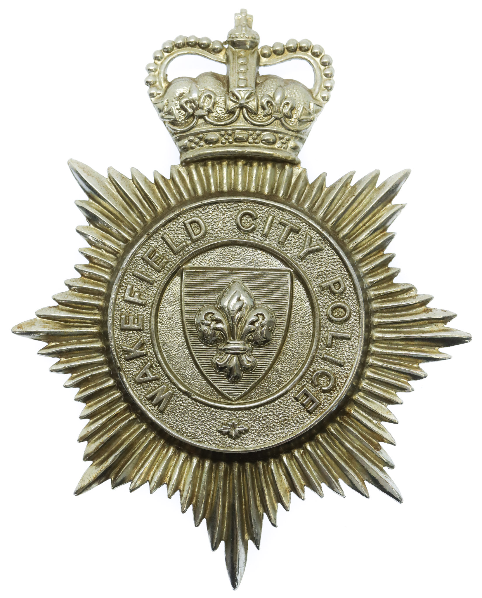 Wakefield City Police Helmet Plate - Queen's Crown