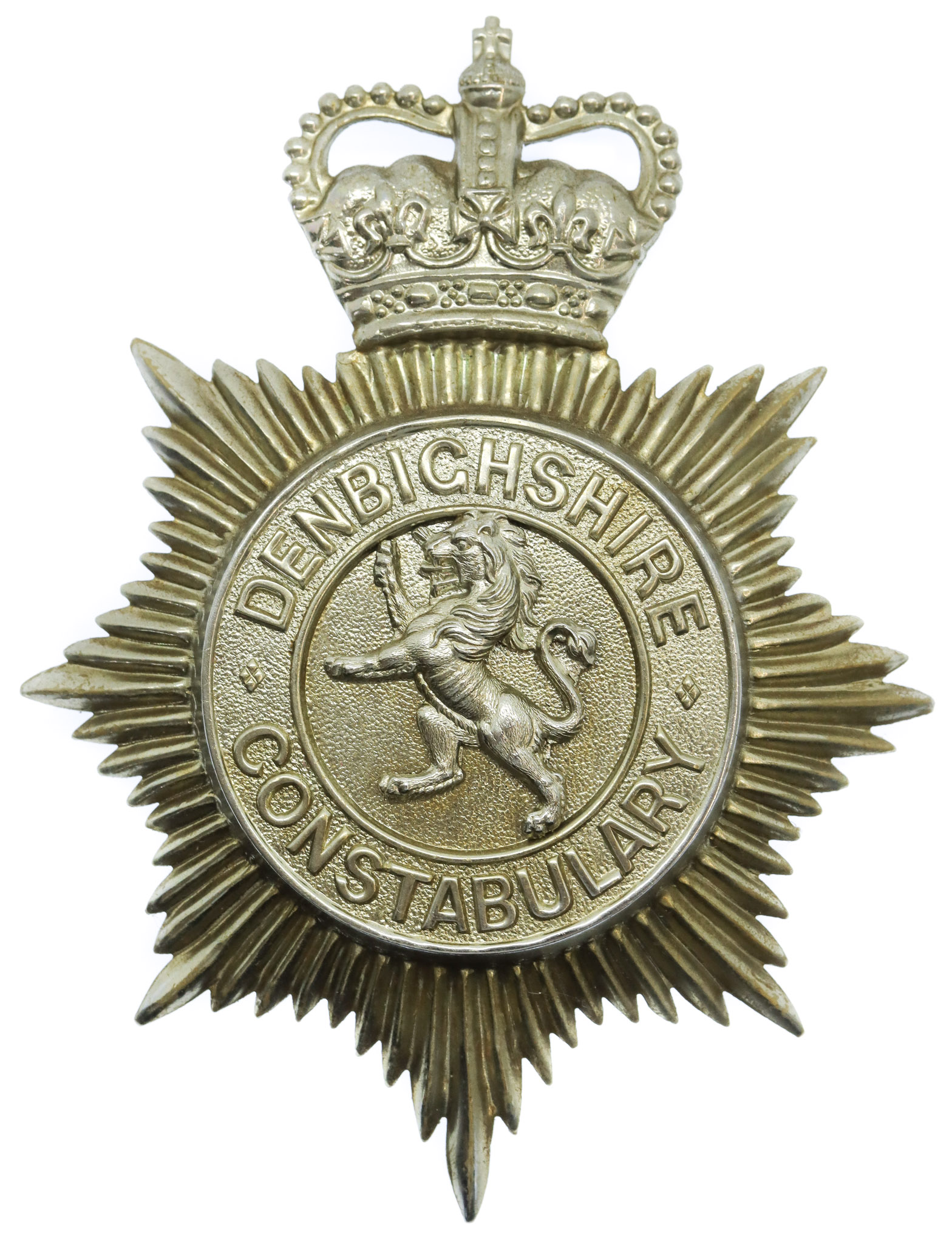 Denbighshire Constabulary Helmet Plate - Queen's Crown