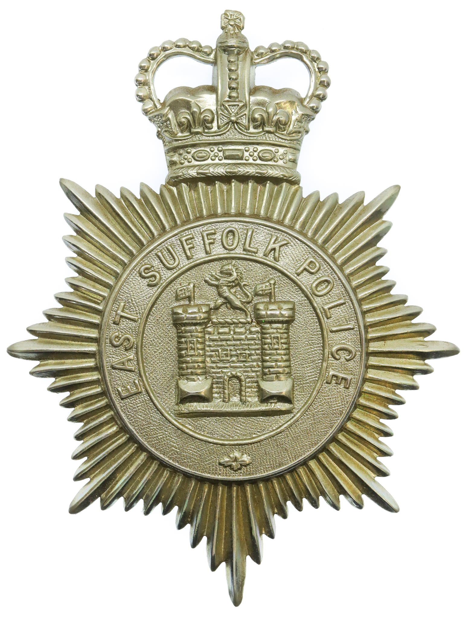 East Suffolk Police Helmet Plate - Queen's Crown
