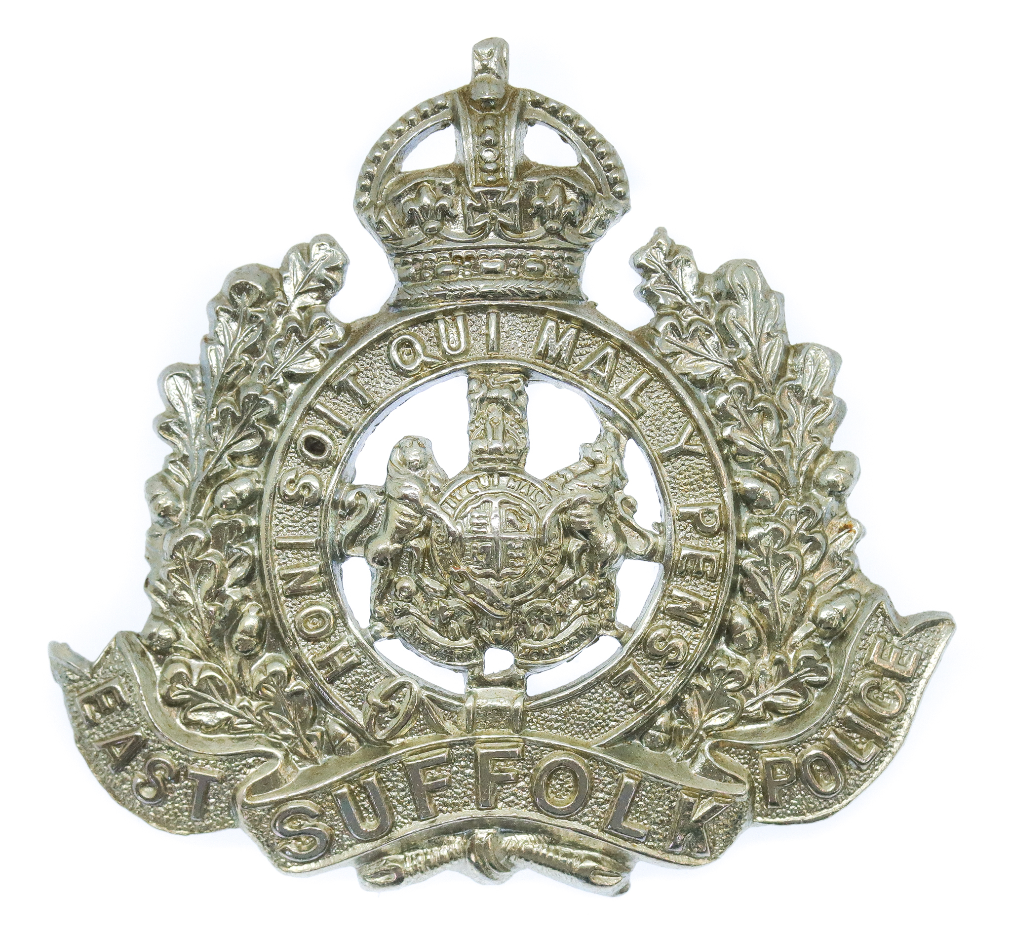 East Suffolk Police Cap Badge - King's Crown