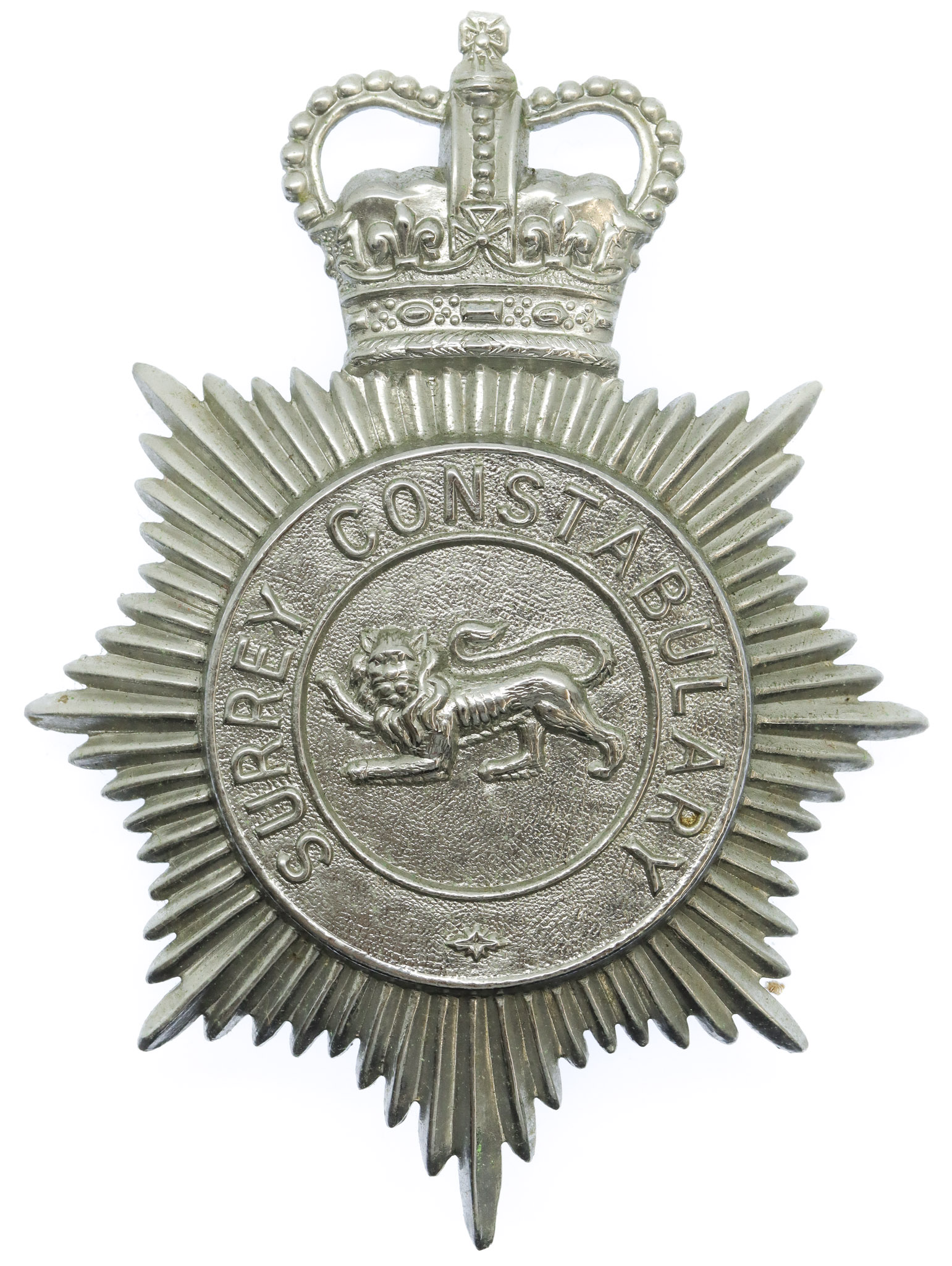Surrey Constabulary Helmet Plate - Queen's Crown