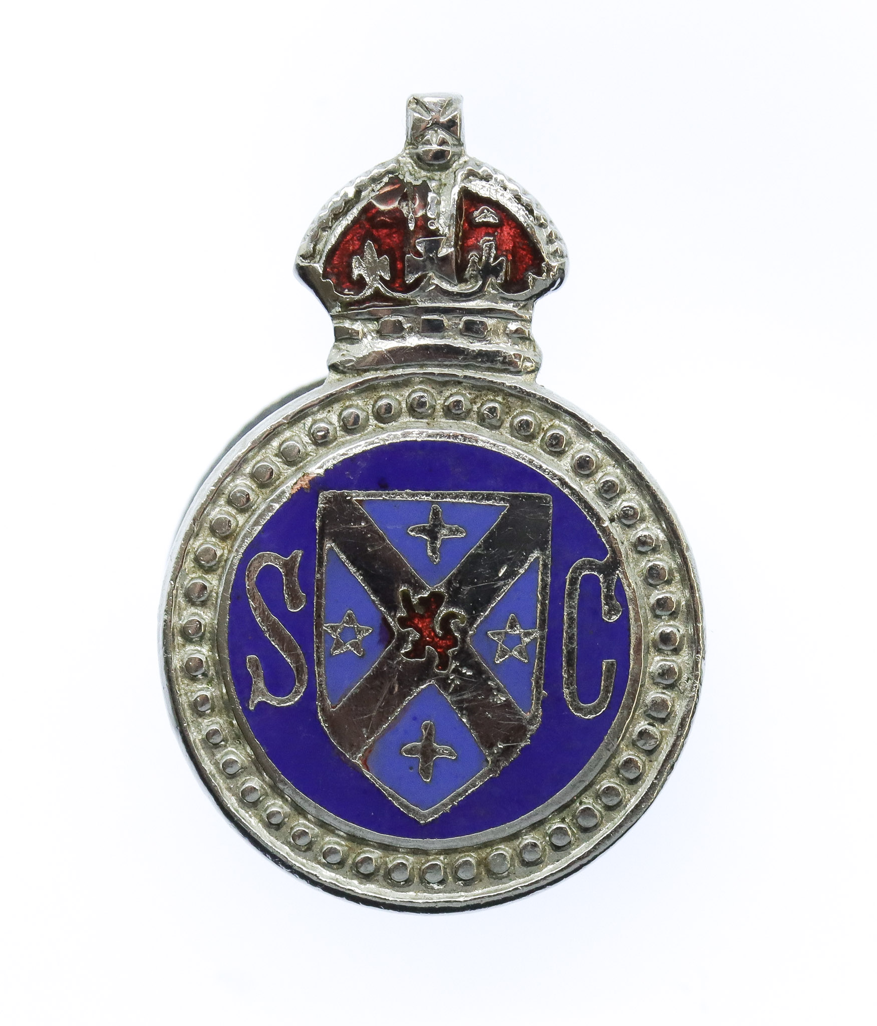 Stirlingshire Special Constabulary Enamelled Lapel Badge - King's Crown