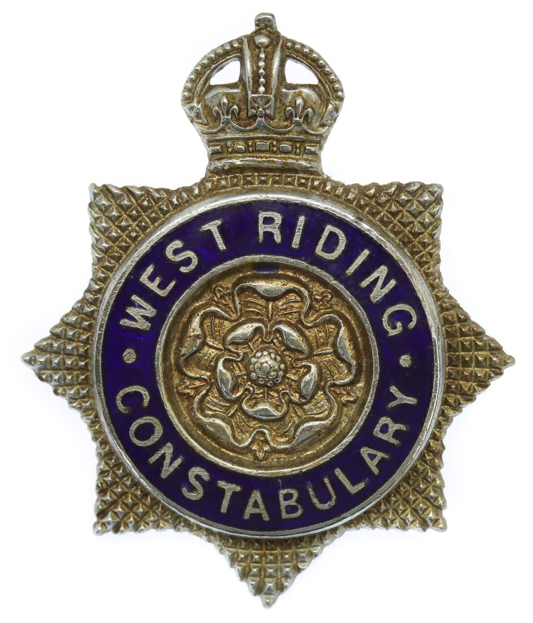 West Riding Constabulary Senior Officer's Enamelled Cap Badge - King's Crown