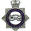 Staffordshire County & Stoke-on-Trent Constabulary Senior Officer's Enamelled Cap Badge - Queen's Crown