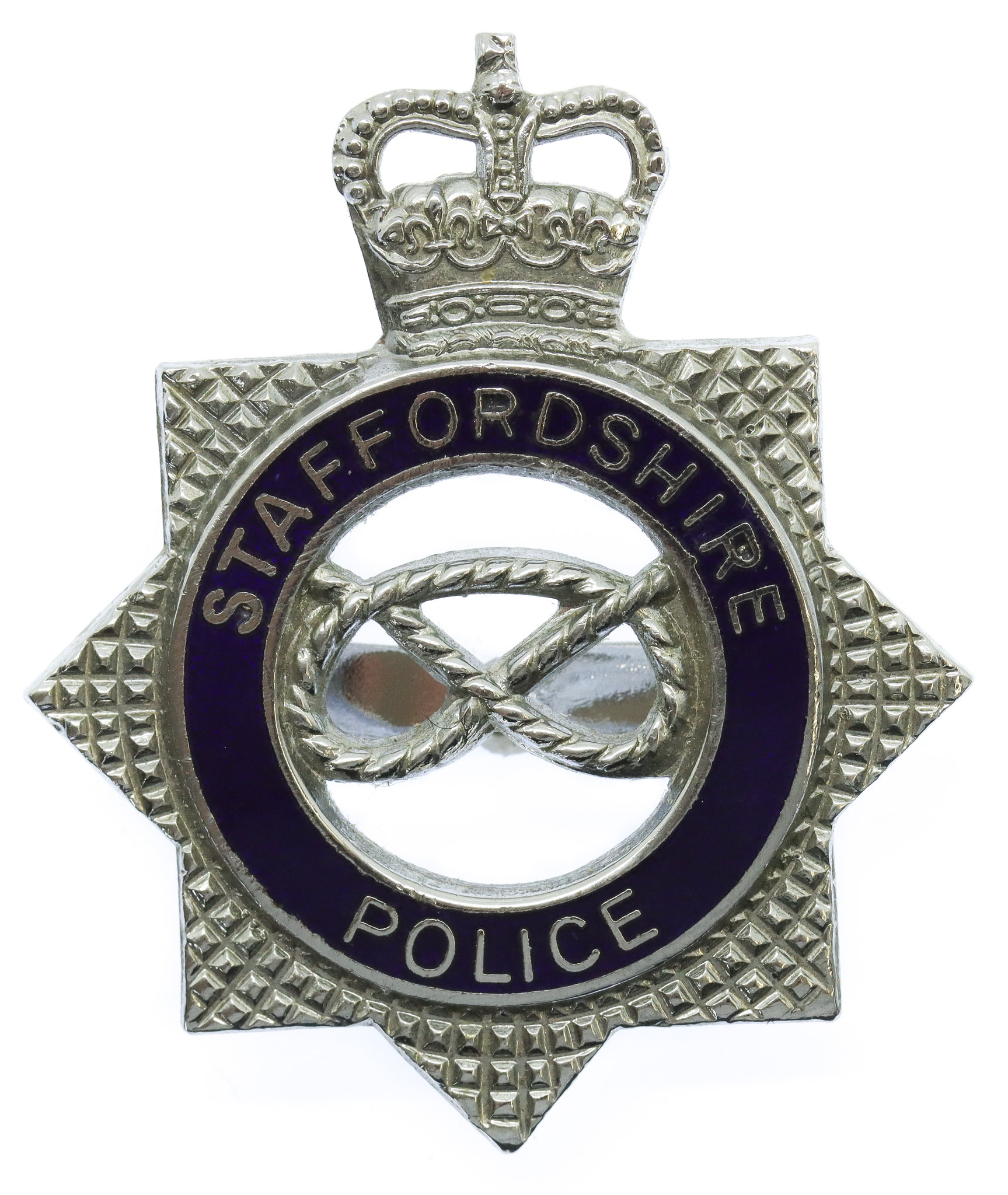 Staffordshire Police Senior Officer's Enamelled Cap Badge - Queen's Crown