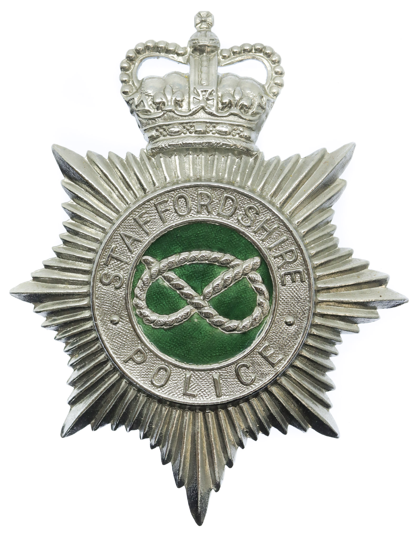 Staffordshire Police Enamelled Helmet Plate - Queen's Crown