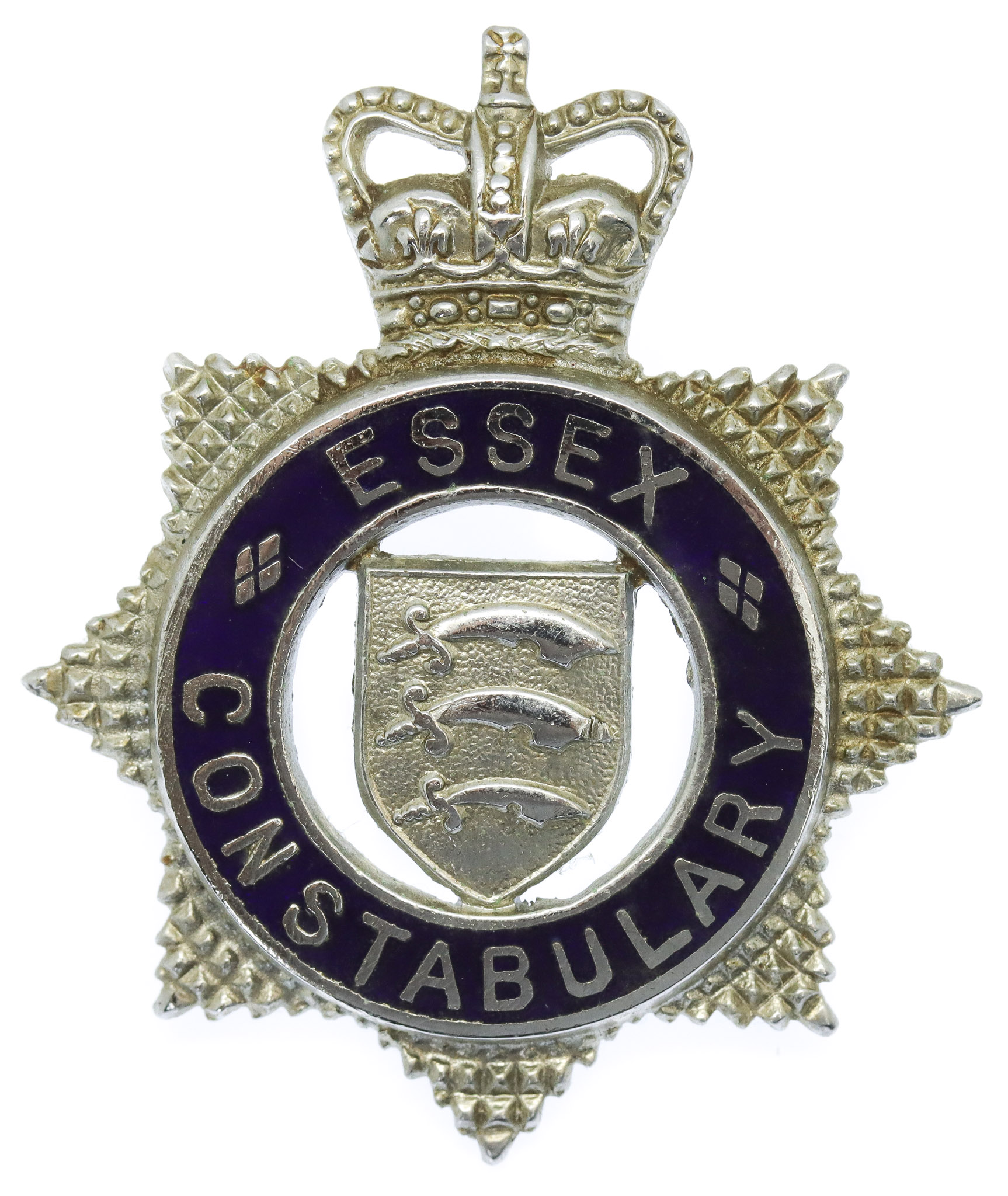 Essex Constabulary Senior Officer's Enamelled Cap Badge - Queen's Crown