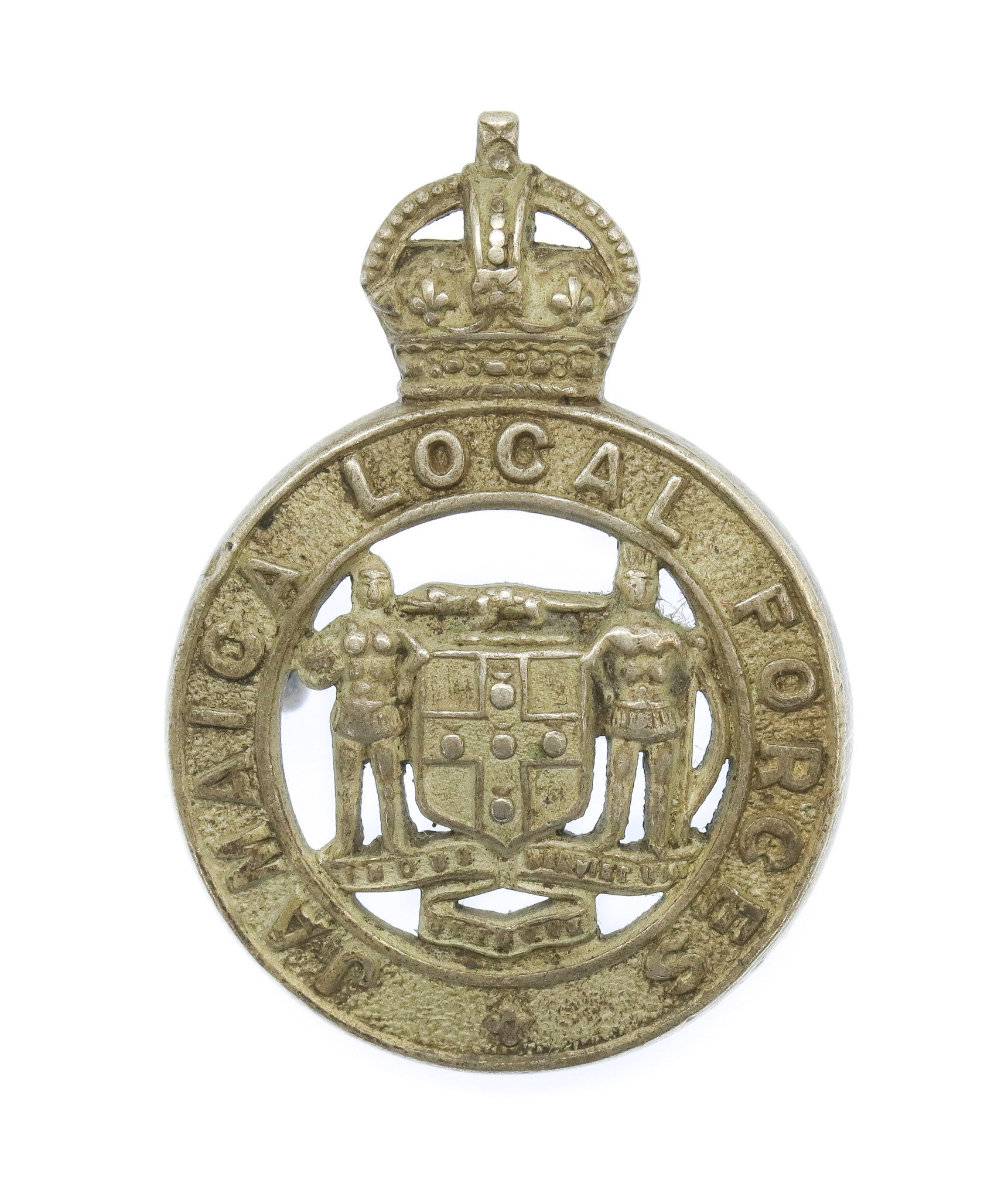Jamaica Local Forces Hallmarked Silver Officer's Cap Badge