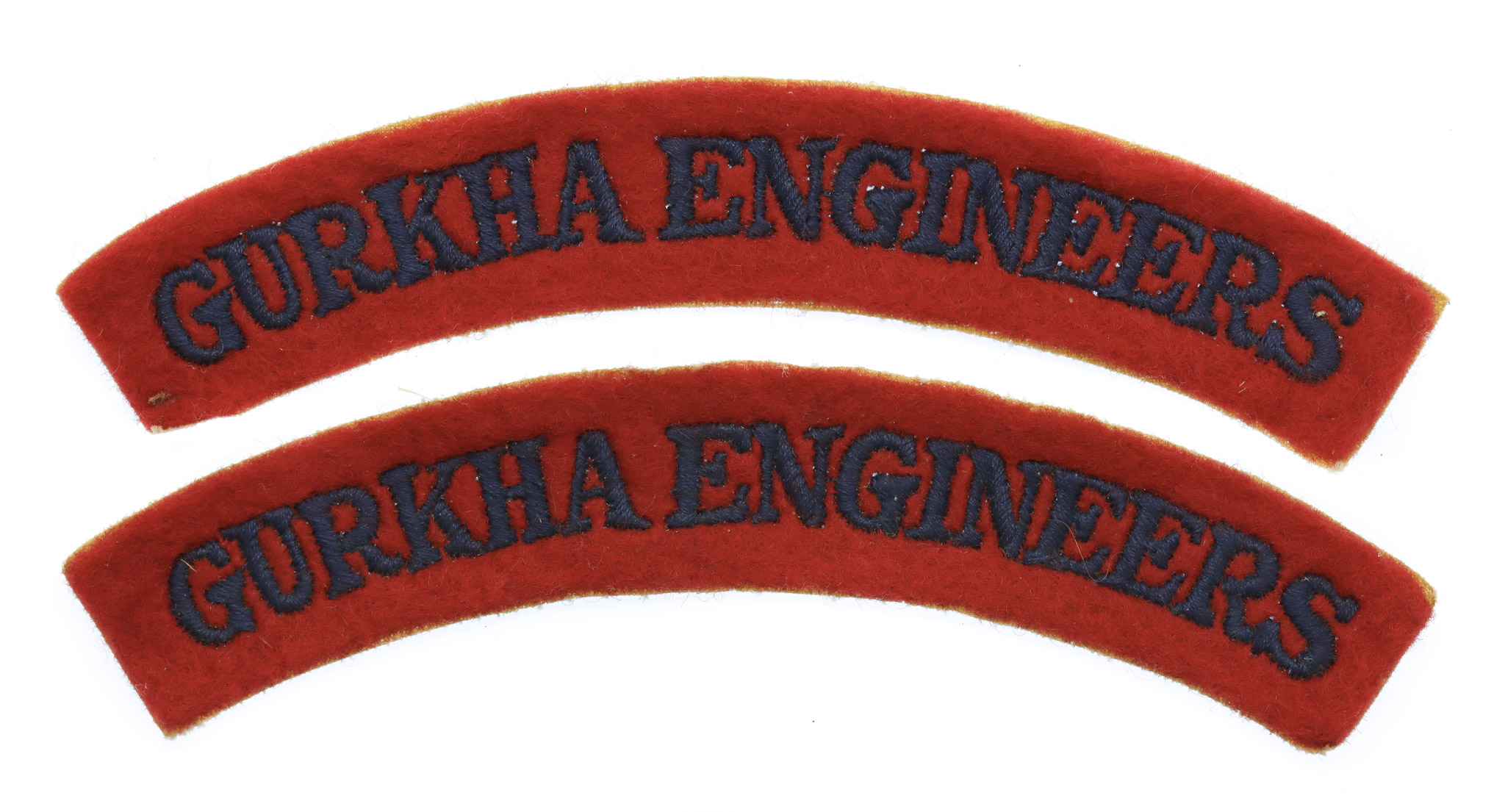 Pair of Gurkha Engineers (GURKHA ENGINEERS) Cloth Shoulder Titles