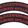 Pair of Gloucestershire Volunteer Artillery (GLOUCESTERSHIRE/VOLUNTEER ARTILLERY) Cloth Shoulder Titles