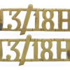 Pair of 13th/18th Hussars (13/18H) Shoulder Titles