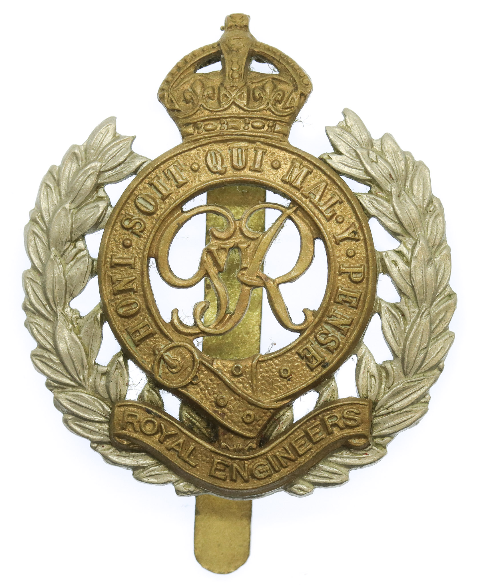 George VI Royal Engineers Bi-Metal Cap Badge