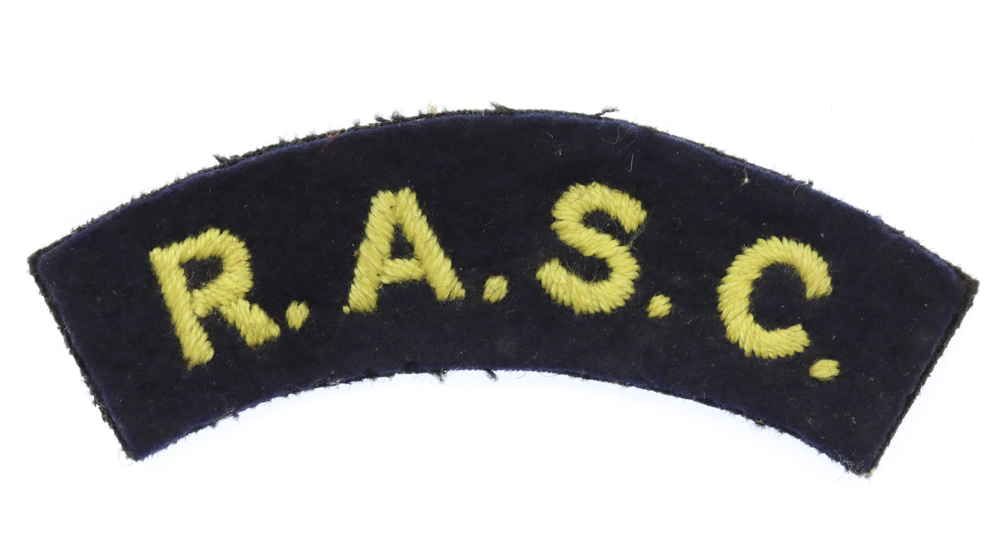Royal Army Service Corps (R.A.S.C.) Cloth Shoulder Title