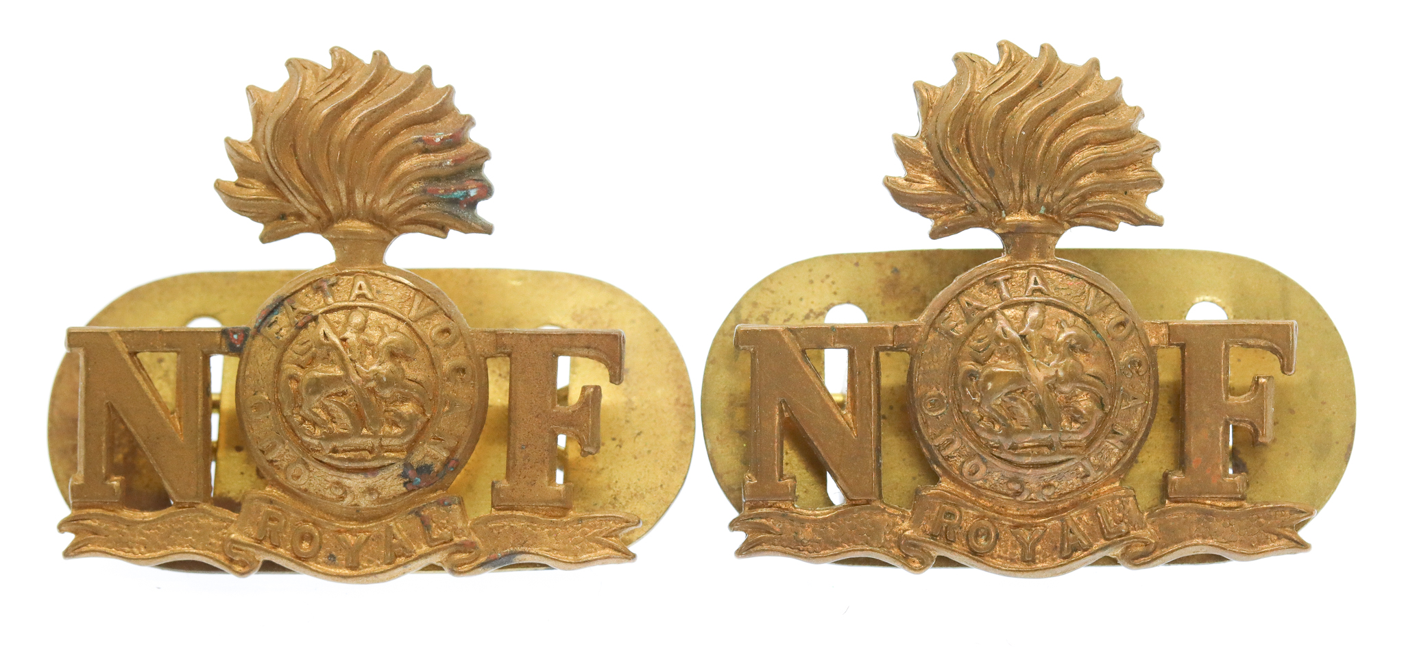 Pair of Royal Northumberland Fusiliers Shoulder Titles 