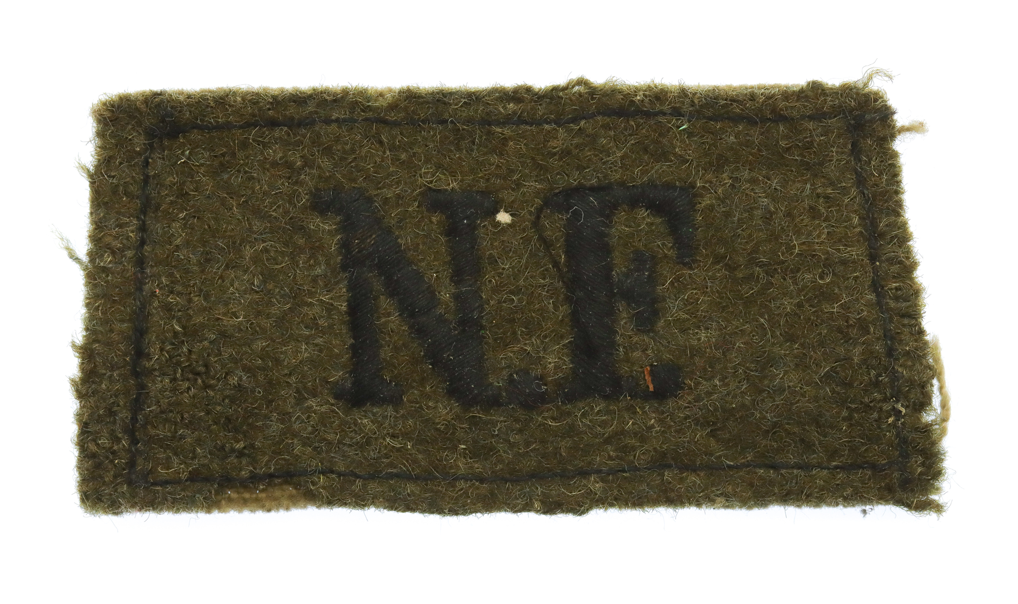 Northumberland Fusiliers (N.F.) WW2 Cloth Slip On Shoulder Title