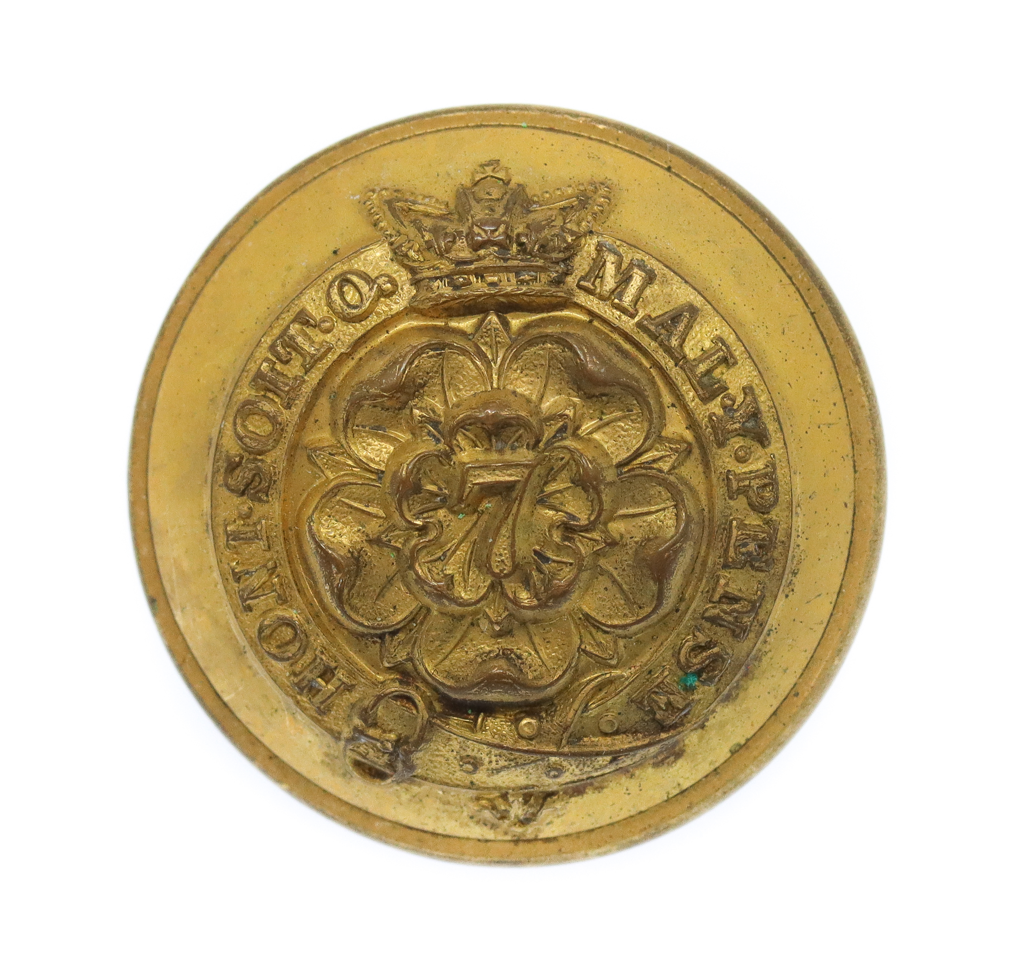 Victorian Pre 1881 7th (Royal Fusiliers) Regiment of Foot Officer's Gilt Button (25mm)