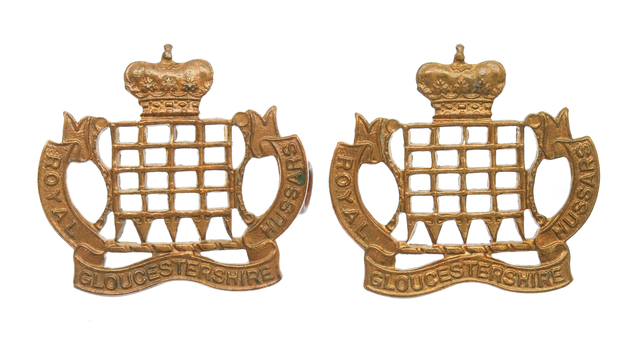 Pair of Royal Gloucestershire Hussars Collar Badges