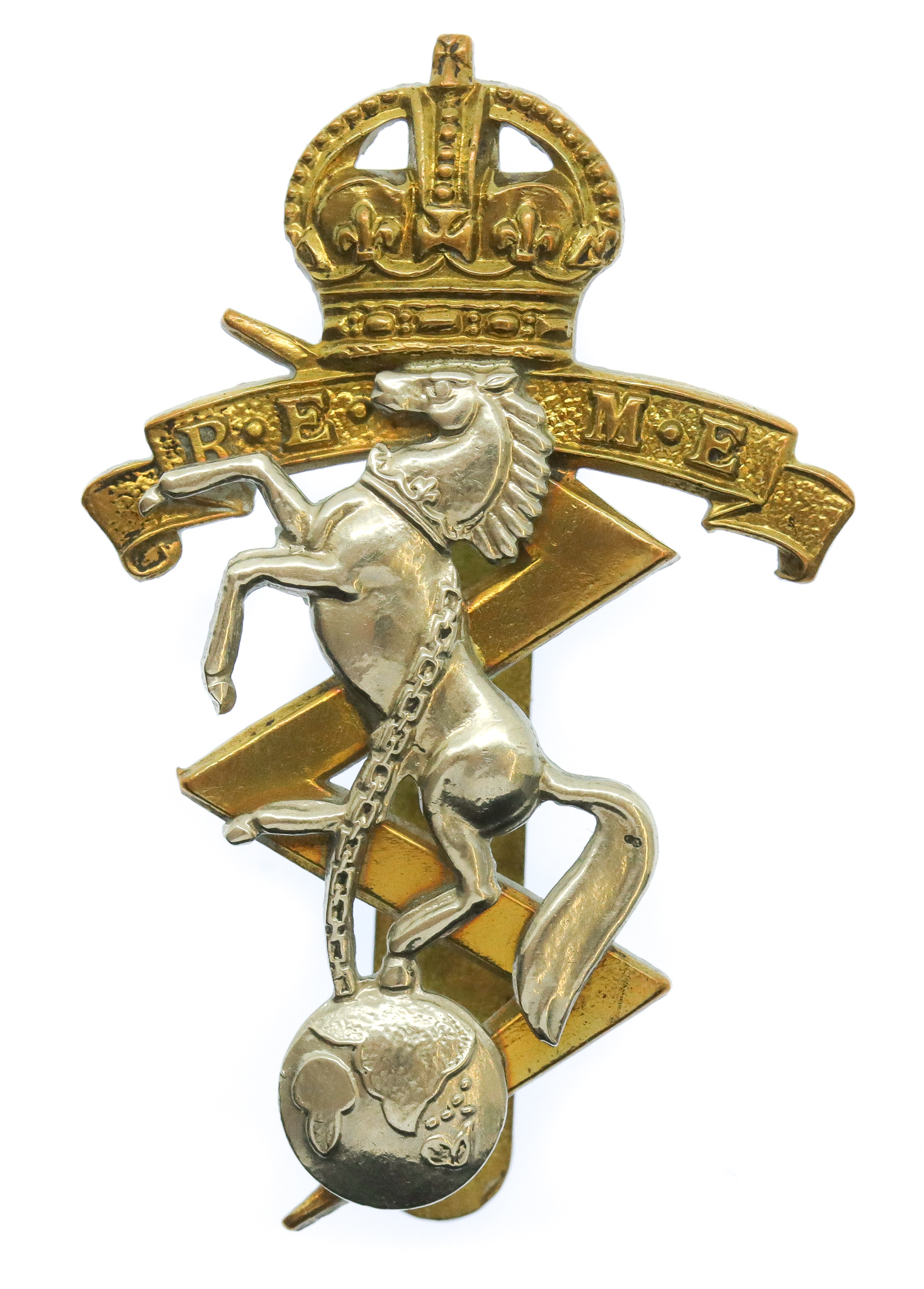 Royal Electrical & Mechanical Engineers (R.E.M.E.) Cap Badge - King's Crown (2nd Pattern)