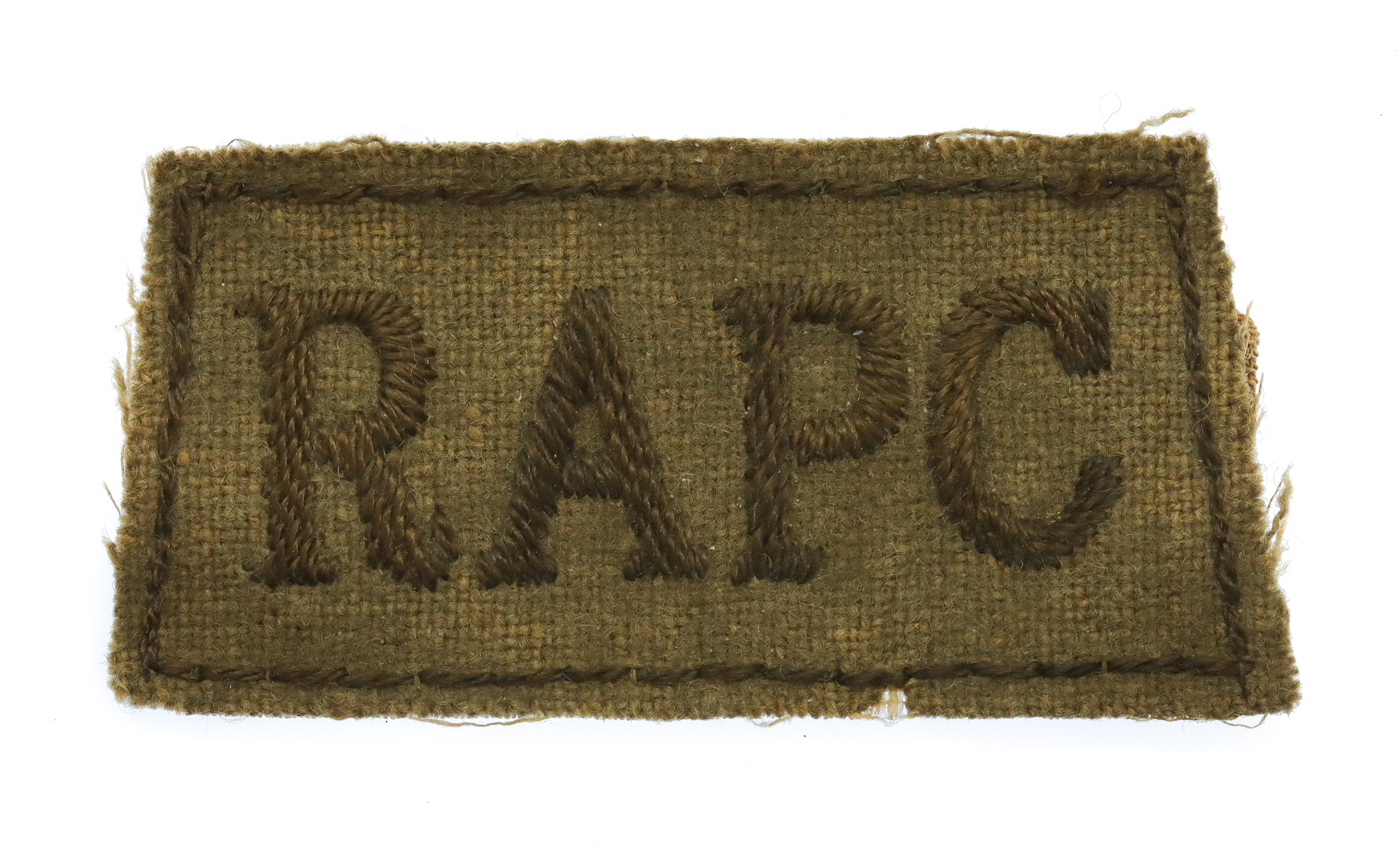 Royal Army Pay Corps (R.A.P.C.) WW2 Cloth Slip On Shoulder Title