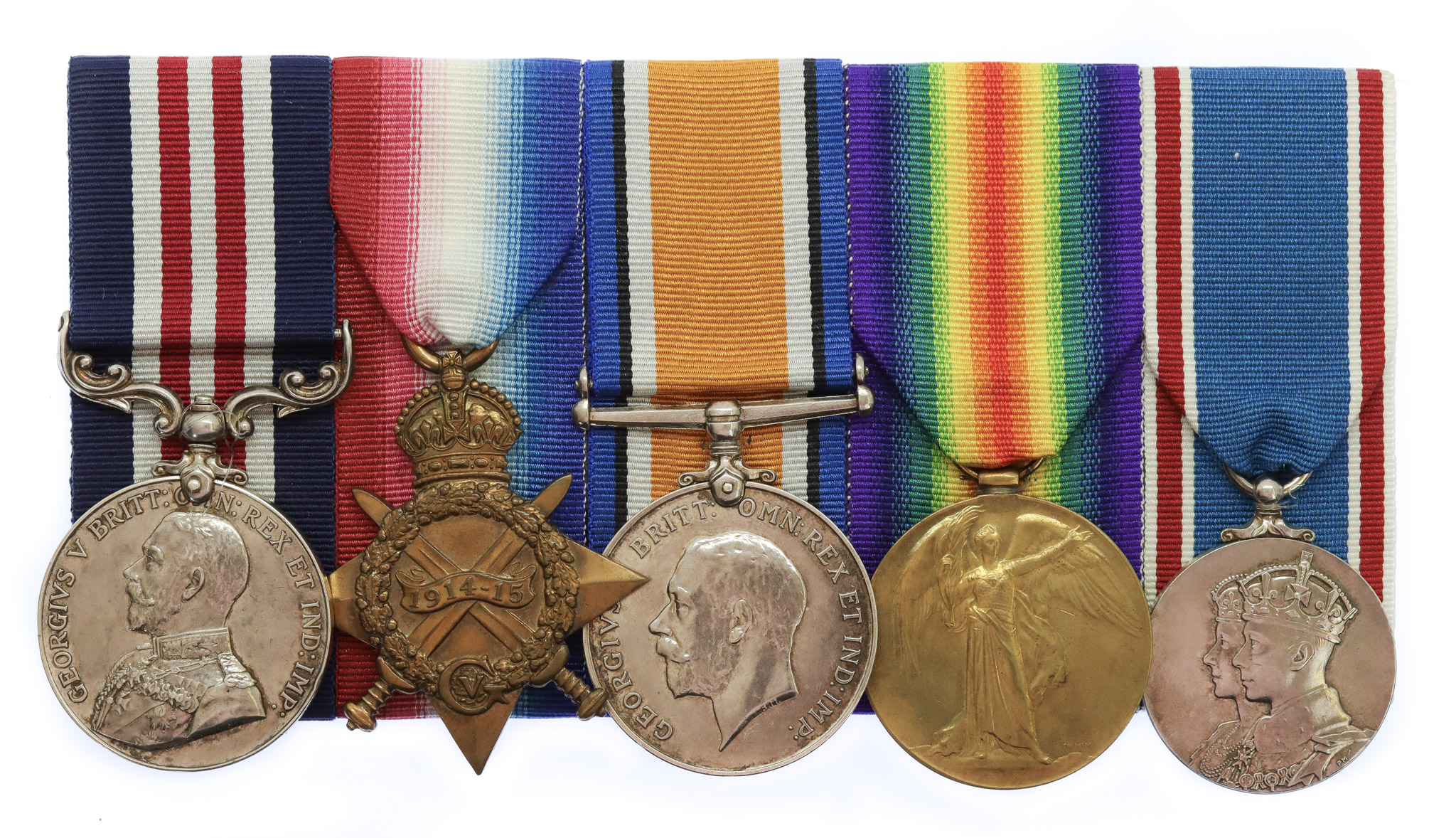 WW1 Military Medal, 1914-15 Star, British War Medal, Victory Medal and 1937 Coronation Medal Group of Five - Cpl. E.F. Shaw, Seaforth Highlanders