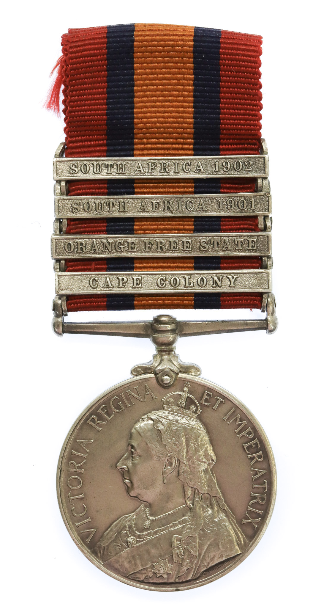 Queen's South Africa Medal (4 Clasps - Cape Colony, Orange Free State, South Africa 1901, South Africa 1902) - Tpr. A. Earlam, 21st Coy. (Cheshire) Imperial Yeomanry