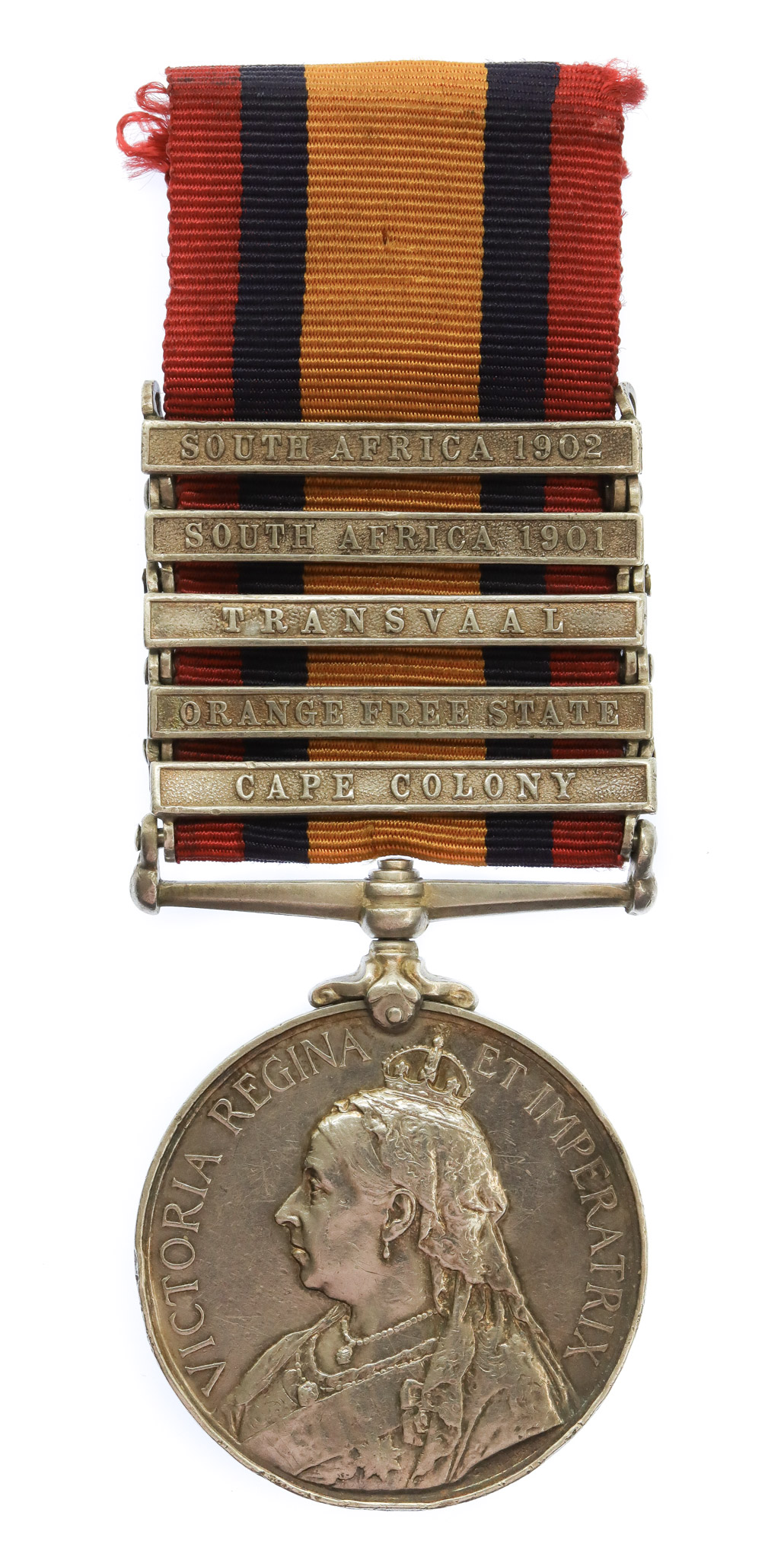 Queen's South Africa Medal (5 Clasps - Cape Colony, Orange Free State, Transvaal, South Africa 1901, South Africa 1902) - Pte. E. Buckley, 2nd Bn. Lincolnshire Regiment