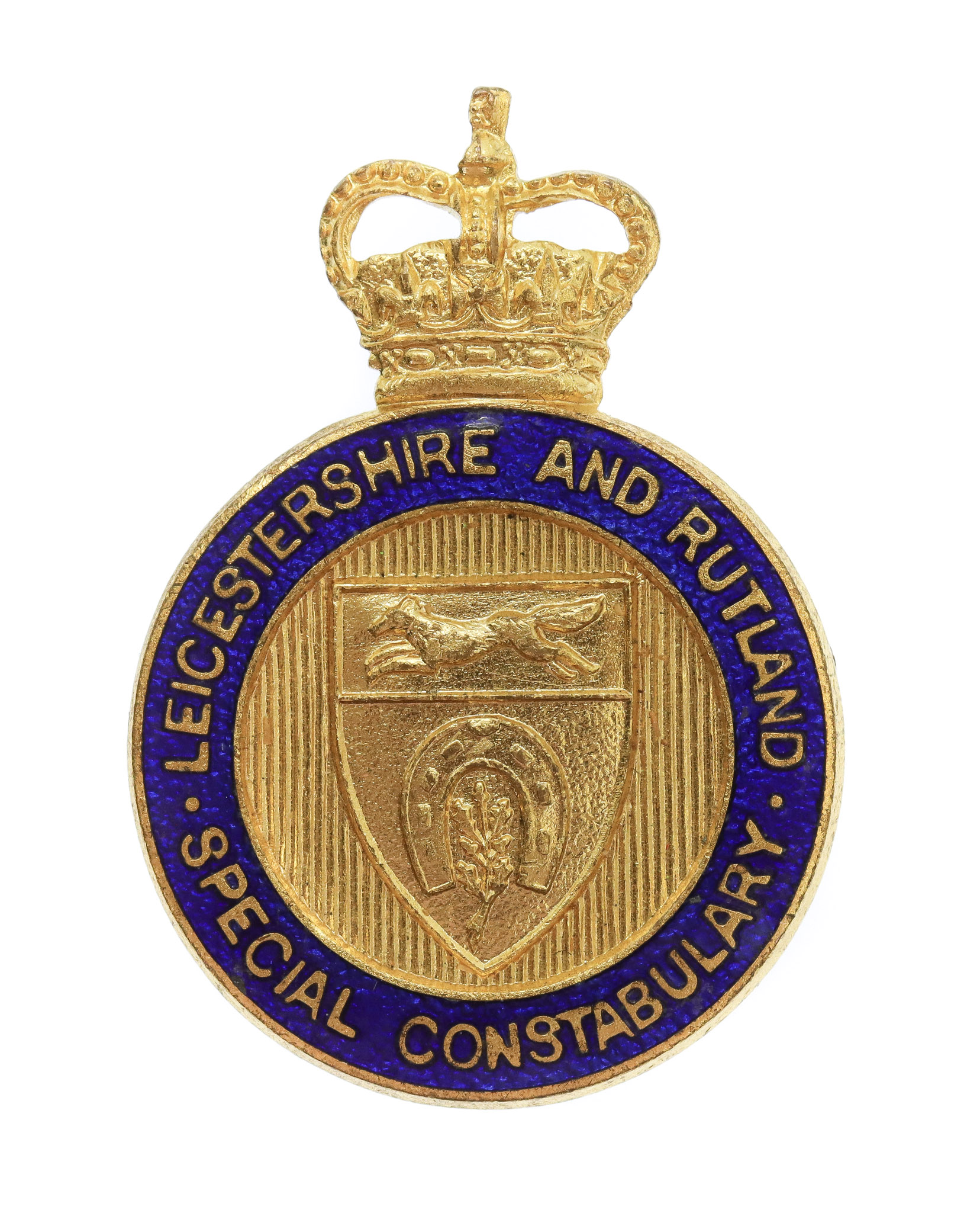 Leicestershire and Rutland Special Constabulary Enamelled Lapel Badge - Queen's Crown