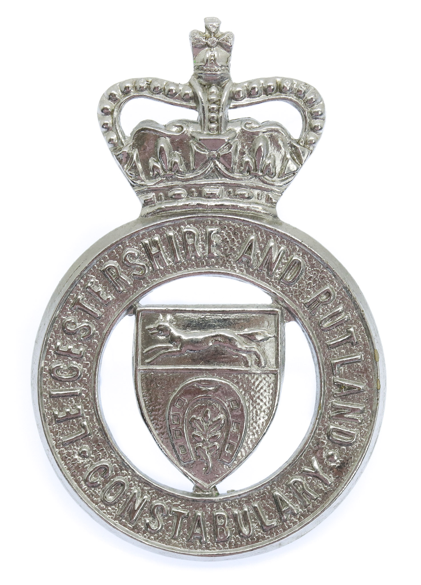 Leicestershire and Rutland Constabulary Cap Badge - Queen's Crown