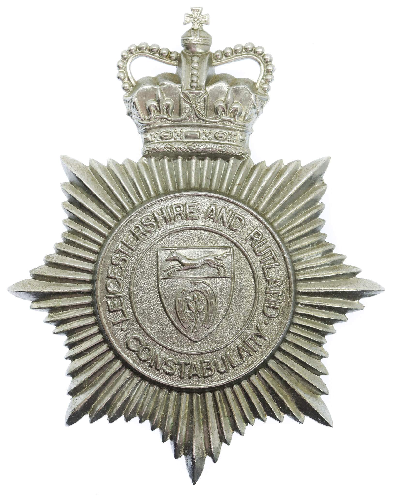 Leicestershire and Rutland Constabulary Helmet Plate - Queen's Crown