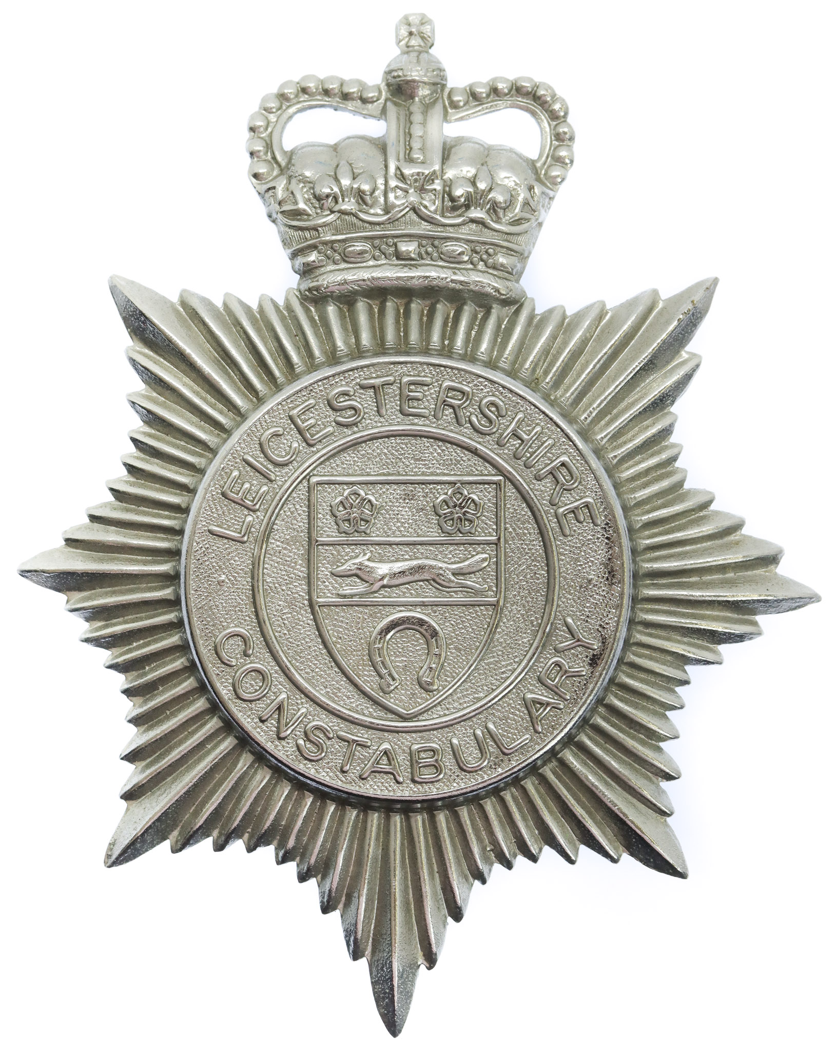 Leicestershire Constabulary Helmet Plate - Queen's Crown