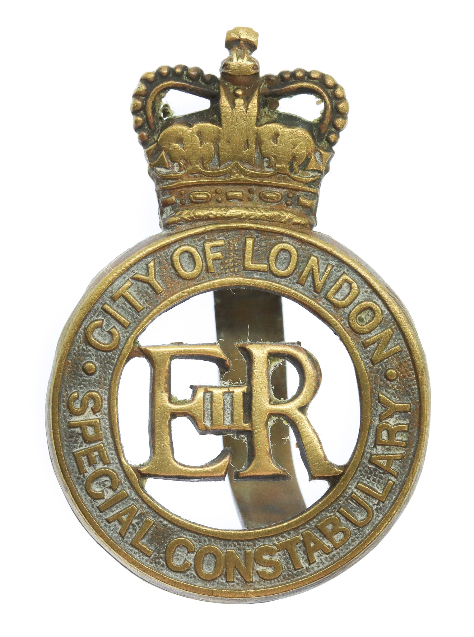 EIIR City of London Special Constabulary Brass Cap Badge