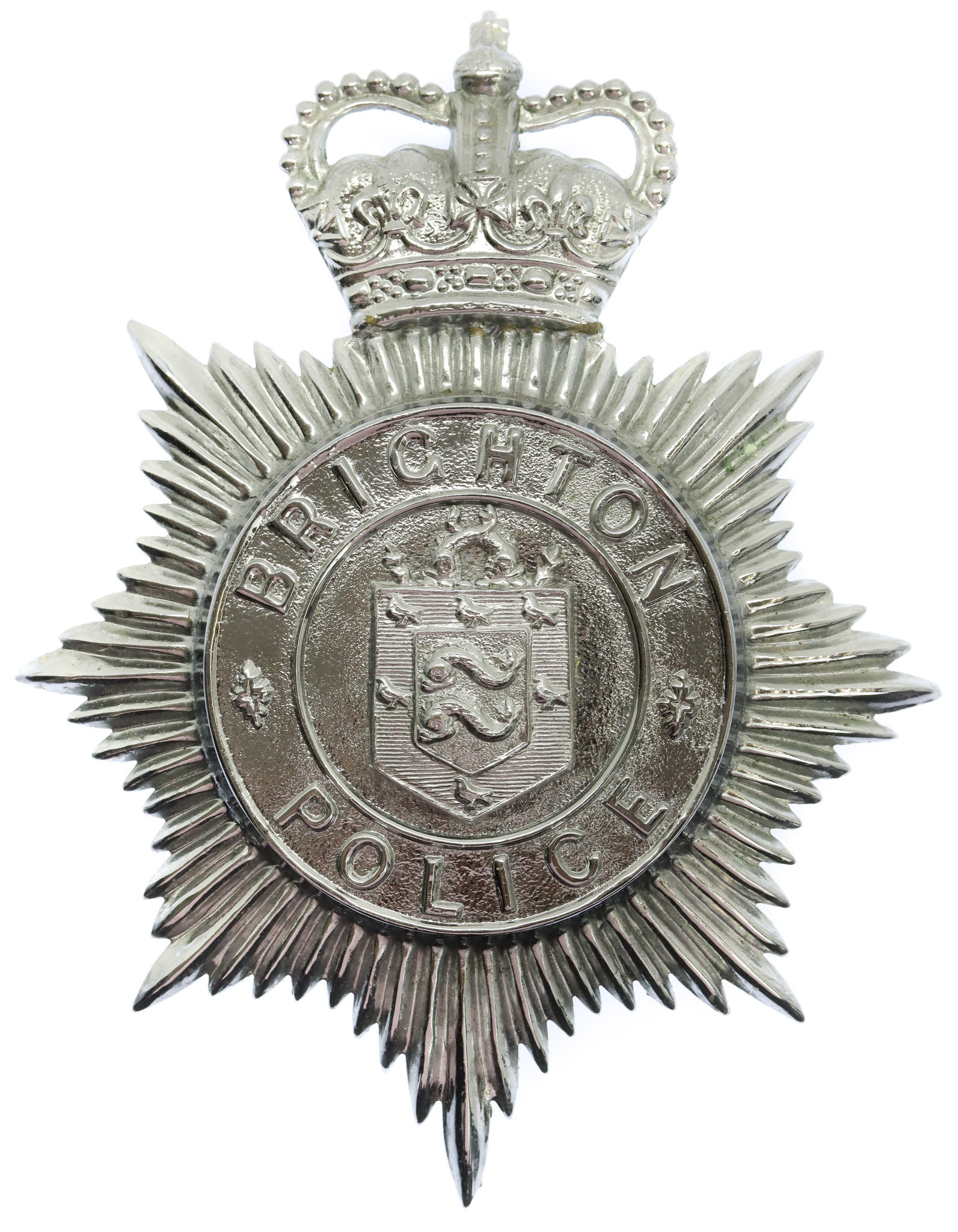 Brighton Borough Police Helmet Plate - Queen's Crown