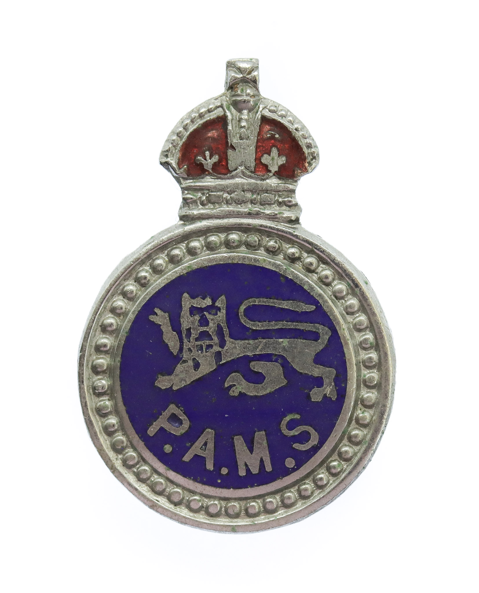 Surrey Constabulary Police Auxiliary Messenger Service (P.A.M.S.) Enamelled Lapel Badge - King's Crown
