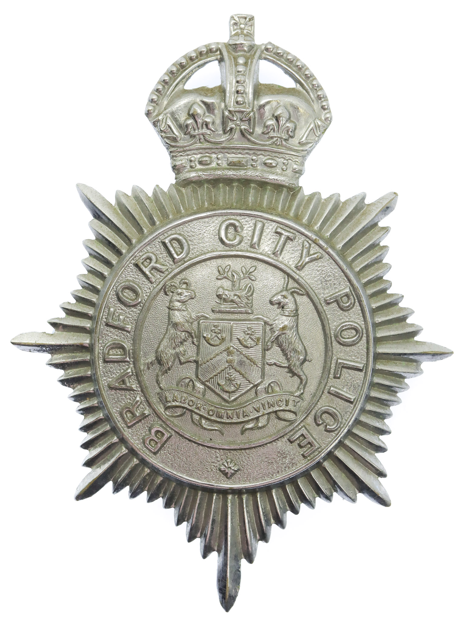 Bradford City Police Helmet Plate - King's Crown