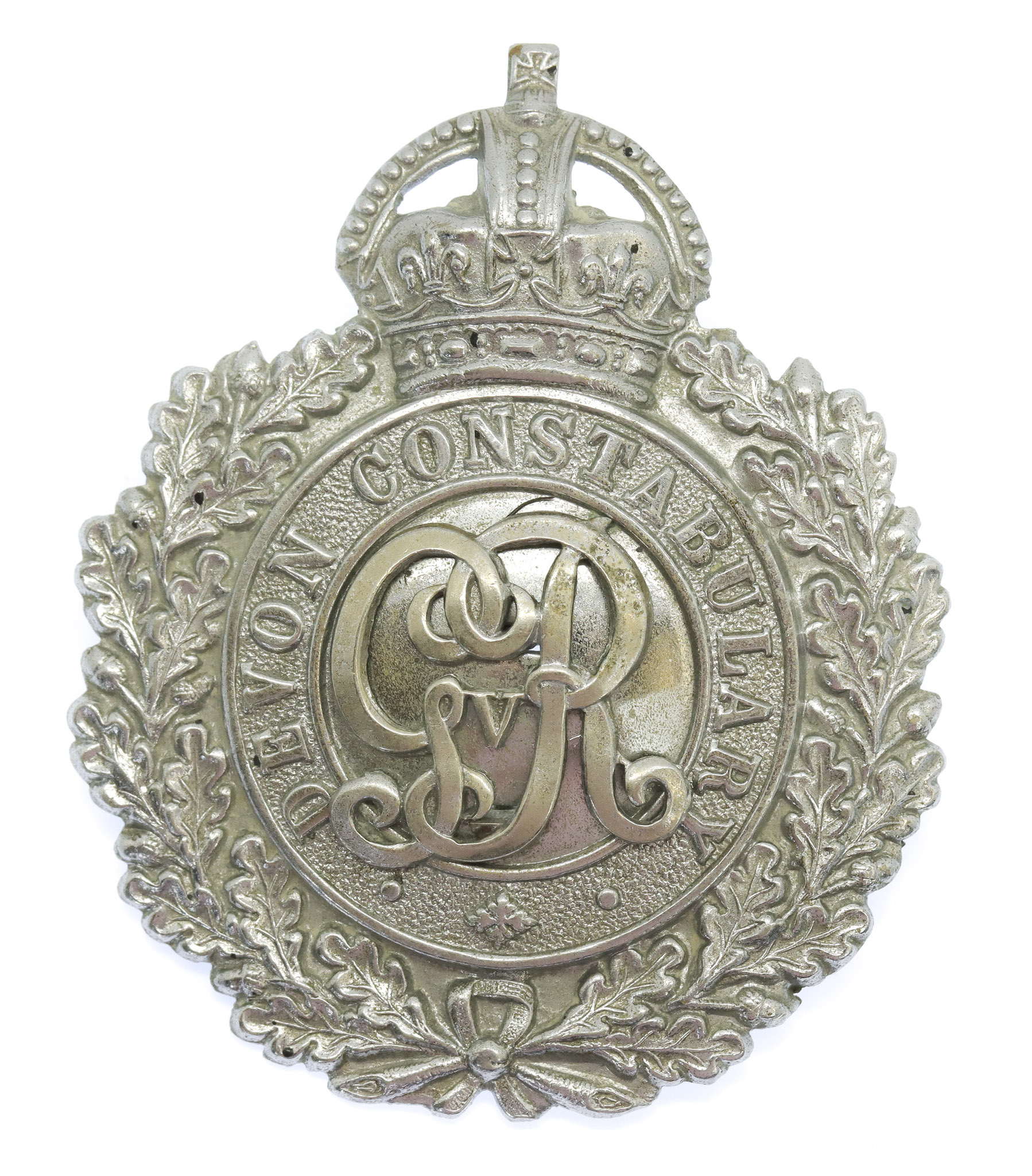 George V Devon Constabulary Wreath Helmet Plate