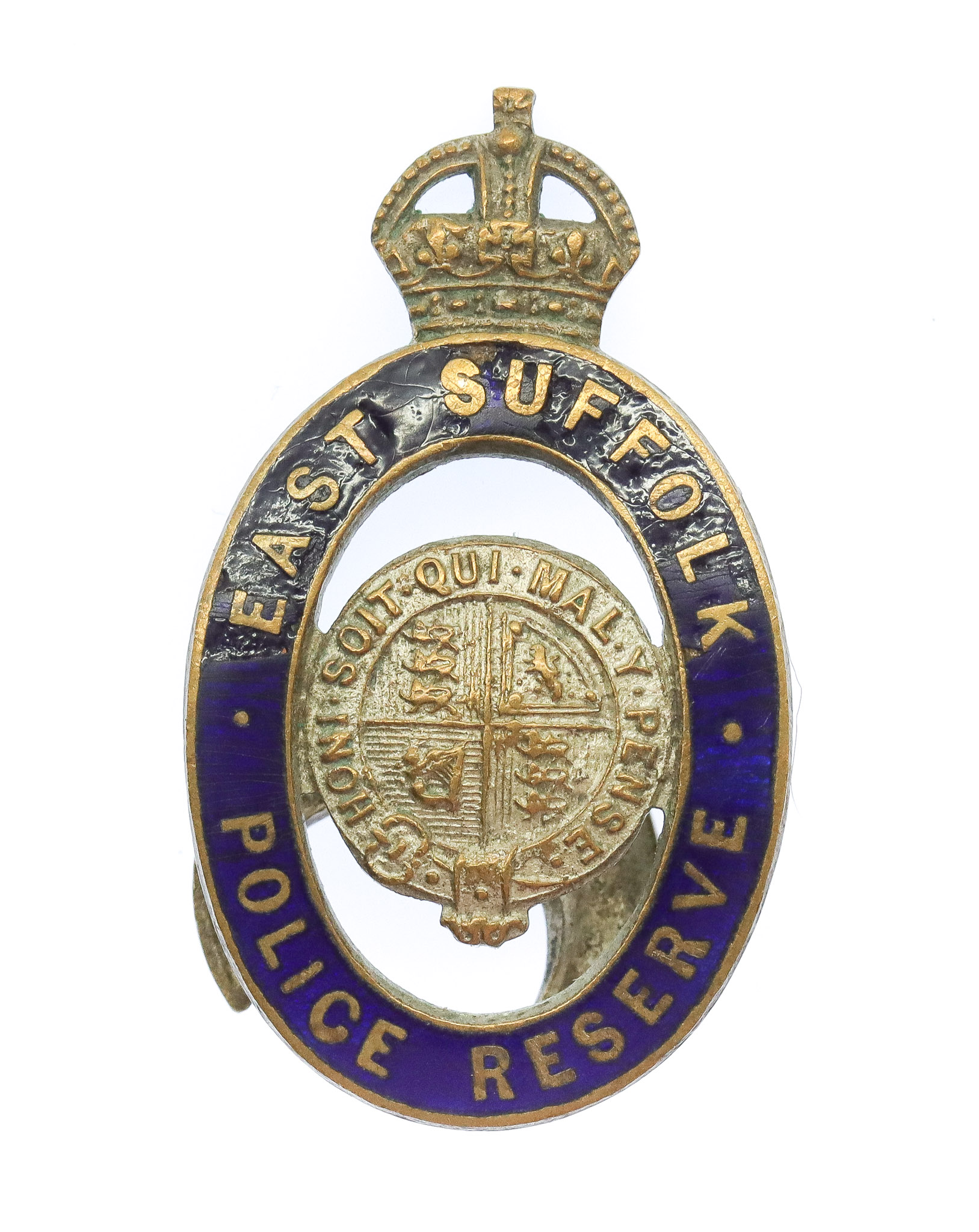 East Suffolk Police Reserve Enamelled Lapel Badge - King's Crown
