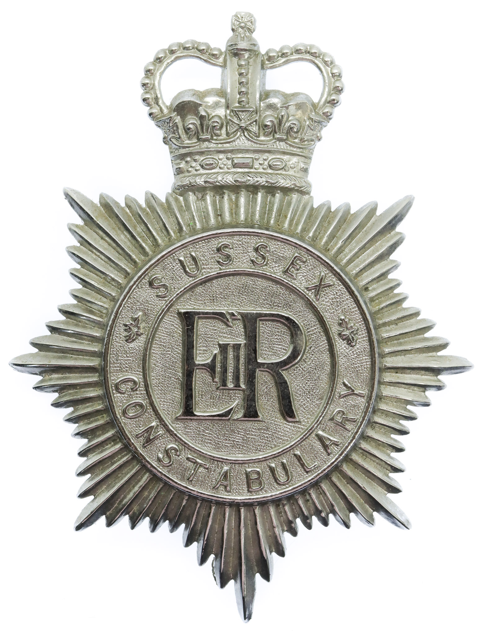 Sussex Constabulary Helmet Plate - Queen's Crown