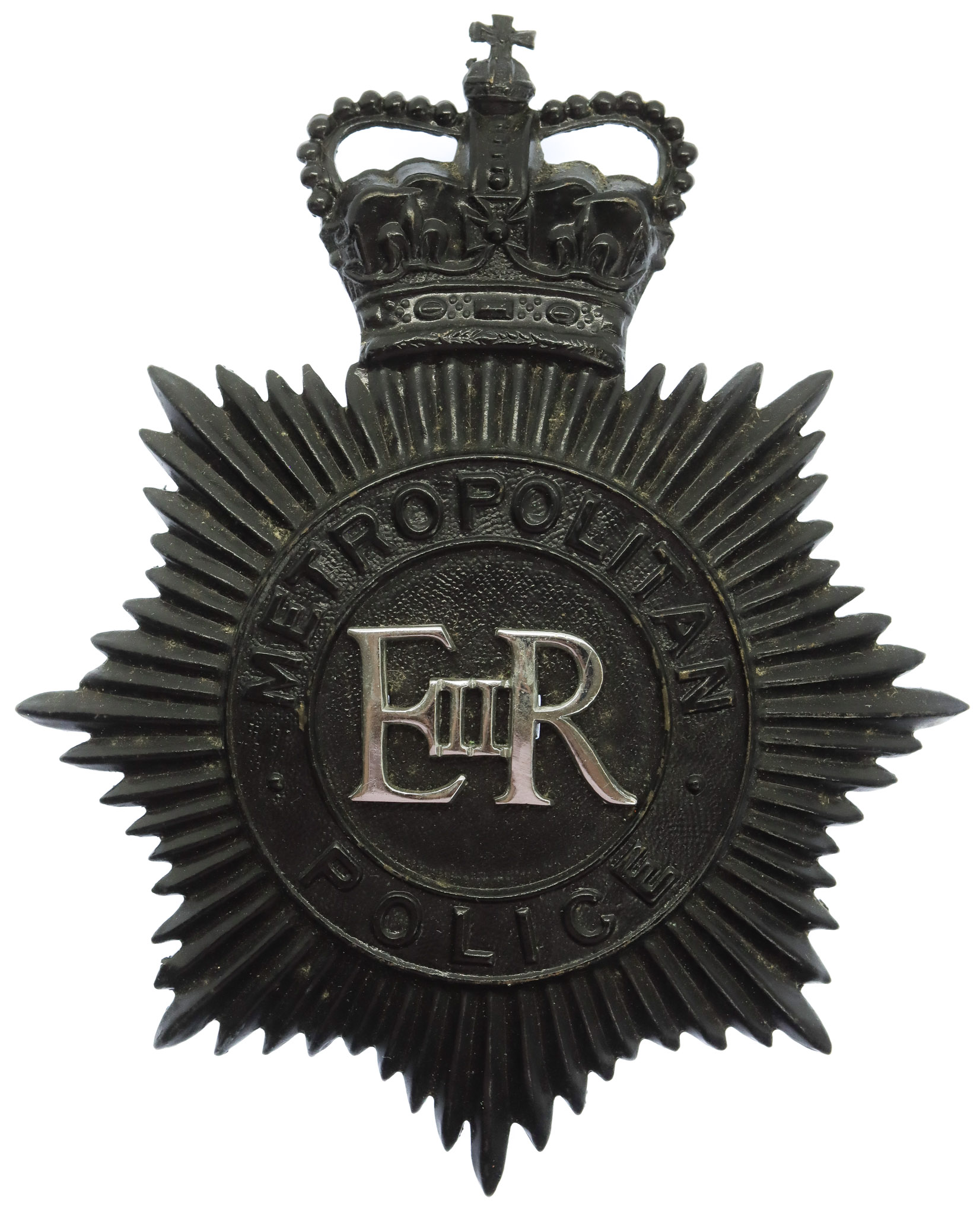 Metropolitan Police Night Helmet Plate - Queen's Crown