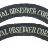 Pair of Royal Observer Corps (ROYAL OBSERVER CORPS) Cloth Shoulder Titles